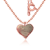 Heart Shaped Rose Gold Plated Silver Kids Necklace SPE-3892-RO-GP